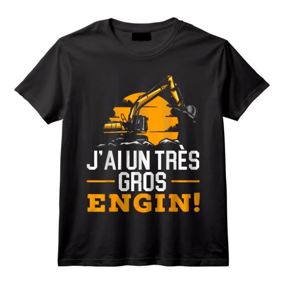 J'ai Un Très Gros Engin Humour Constructeur Cadeau Chantier T-Shirt - Idée Drôle pour Fans de Travaux Publics J'ai Un Très Gros Engin Humour Constructeur Cadeau Chantier T-Shirt - Idée Drôle pour Fans de Travaux Publics