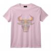 T-shirt Taureau Zodiaque Anniversaire Vache Taureau Floral Farmer Tee - Cadeau Original pour Agriculteurs et Fans d'Art Asiatique