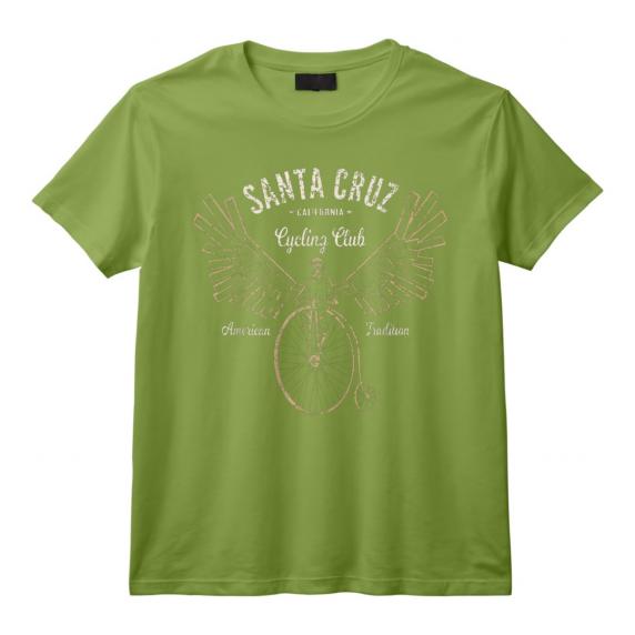 Santa Cruz Penny Farthing Vélo Steampunk Ailé T-Shirt Vintage - Cadeau Cycliste Unique pour Amateurs de Style Rétro