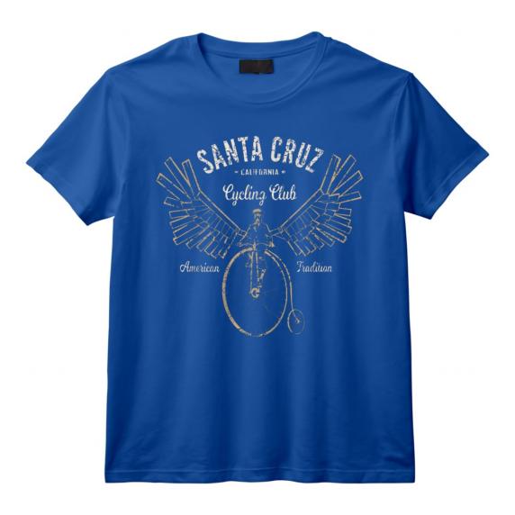Santa Cruz Penny Farthing Vélo Steampunk Ailé T-Shirt Vintage - Cadeau Cycliste Unique pour Amateurs de Style Rétro