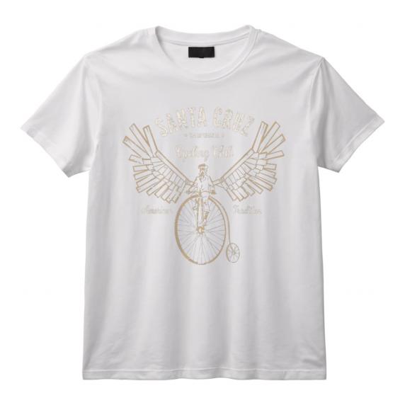 Santa Cruz Penny Farthing Vélo Steampunk Ailé T-Shirt Vintage - Cadeau Cycliste Unique pour Amateurs de Style Rétro