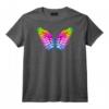 Femme Arc-en-ciel LGBT Ailes d'Ange Fierté Lesbienne et Gay T-Shirt avec Col en V - Pour Supporters de la Cause LGBTQ
