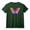Femme Arc-en-ciel LGBT Ailes d'Ange Fierté Lesbienne et Gay T-Shirt avec Col en V - Pour Supporters de la Cause LGBTQ