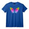 Femme Arc-en-ciel LGBT Ailes d'Ange Fierté Lesbienne et Gay T-Shirt avec Col en V - Pour Supporters de la Cause LGBTQ