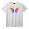 Femme Arc-en-ciel LGBT Ailes d'Ange Fierté Lesbienne et Gay T-Shirt avec Col en V - Pour Supporters de la Cause LGBTQ