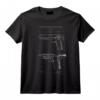 1911 Retro Vintage Pistolet Schéma Schéma Pistolet 45ACP T-Shirt - Design AR15 M16 M4 - Idéal pour les Passionnés d'Armes à Feu