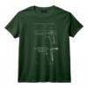 1911 Retro Vintage Pistolet Schéma Schéma Pistolet 45ACP T-Shirt - Design AR15 M16 M4 - Idéal pour les Passionnés d'Armes à Feu