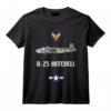 USAAF B-25 Avion de combat Mitchell With Girl Art Seconde Guerre mondiale T-Shirt - Cadeau pour les Passionnés d'Aviation de la WWII