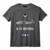 USAAF B-25 Avion de combat Mitchell With Girl Art Seconde Guerre mondiale T-Shirt - Cadeau pour les Passionnés d'Aviation de la WWII