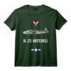USAAF B-25 Avion de combat Mitchell With Girl Art Seconde Guerre mondiale T-Shirt - Cadeau pour les Passionnés d'Aviation de la WWII