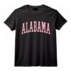 Preppy Varsity Pink Alabama T-Shirt - Design Rétro pour Femmes et Adolescentes, Esthétique Tendance