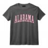 Preppy Varsity Pink Alabama T-Shirt - Design Rétro pour Femmes et Adolescentes, Esthétique Tendance
