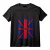 Drapeau Union Jack de Londres - T-Shirt Drapeau du Royaume-Uni avec Col en V - Cadeau Fierté Britannique pour Hommes, Femmes, et Enfants
