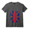 Drapeau Union Jack de Londres - T-Shirt Drapeau du Royaume-Uni avec Col en V - Cadeau Fierté Britannique pour Hommes, Femmes, et Enfants