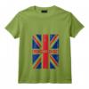 Drapeau Union Jack de Londres - T-Shirt Drapeau du Royaume-Uni avec Col en V - Cadeau Fierté Britannique pour Hommes, Femmes, et Enfants