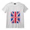 Drapeau Union Jack de Londres - T-Shirt Drapeau du Royaume-Uni avec Col en V - Cadeau Fierté Britannique pour Hommes, Femmes, et Enfants