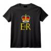 Queen Elizabeth II Royal Coat of Arms Emblème Monarque Couronne T-Shirt - Souvenir de la Monarchie Britannique et du Palais de Buckingham