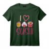 I Love Sushi Nourriture Asiatique Nigiri Sashimi Maki Sushi T-Shirt - Design Original pour Fans de Cuisine Japonaise et Chefs - Idée Cadeau Noël