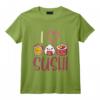 I Love Sushi Nourriture Asiatique Nigiri Sashimi Maki Sushi T-Shirt - Design Original pour Fans de Cuisine Japonaise et Chefs - Idée Cadeau Noël