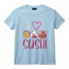 I Love Sushi Nourriture Asiatique Nigiri Sashimi Maki Sushi T-Shirt - Design Original pour Fans de Cuisine Japonaise et Chefs - Idée Cadeau Noël