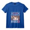 Fille Majeure enfin 18 ans - J'aime les Animés et les Mangas T-Shirt Col en V - Cadeau Humoristique pour Fan de Culture Japonaise