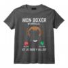 Mon Chien Boxer Appelle Humour Drôle Dog Animal Lover Cadeau T-Shirt - Idée Mignonne pour Amoureux des Chiens et Fans de Chiots Peluches