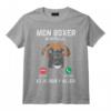 Mon Chien Boxer Appelle Humour Drôle Dog Animal Lover Cadeau T-Shirt - Idée Mignonne pour Amoureux des Chiens et Fans de Chiots Peluches