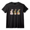Mignons lapins de Pâques Lapin léopard et lapins à fleurs T-Shirt pour Enfants - 2021 Dessin de Pâques Amusant