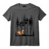 Sweet Wanderer Renard dans la Forêt Graphique Rétro Vintage Arbre Forêts T-Shirt - Idée Cadeau Unique pour Amoureux de la Nature et Marcheurs