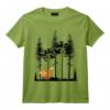 Sweet Wanderer Renard dans la Forêt Graphique Rétro Vintage Arbre Forêts T-Shirt - Idée Cadeau Unique pour Amoureux de la Nature et Marcheurs