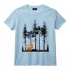 Sweet Wanderer Renard dans la Forêt Graphique Rétro Vintage Arbre Forêts T-Shirt - Idée Cadeau Unique pour Amoureux de la Nature et Marcheurs