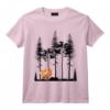 Sweet Wanderer Renard dans la Forêt Graphique Rétro Vintage Arbre Forêts T-Shirt - Idée Cadeau Unique pour Amoureux de la Nature et Marcheurs