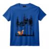Sweet Wanderer Renard dans la Forêt Graphique Rétro Vintage Arbre Forêts T-Shirt - Idée Cadeau Unique pour Amoureux de la Nature et Marcheurs
