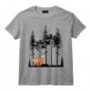Sweet Wanderer Renard dans la Forêt Graphique Rétro Vintage Arbre Forêts T-Shirt - Idée Cadeau Unique pour Amoureux de la Nature et Marcheurs