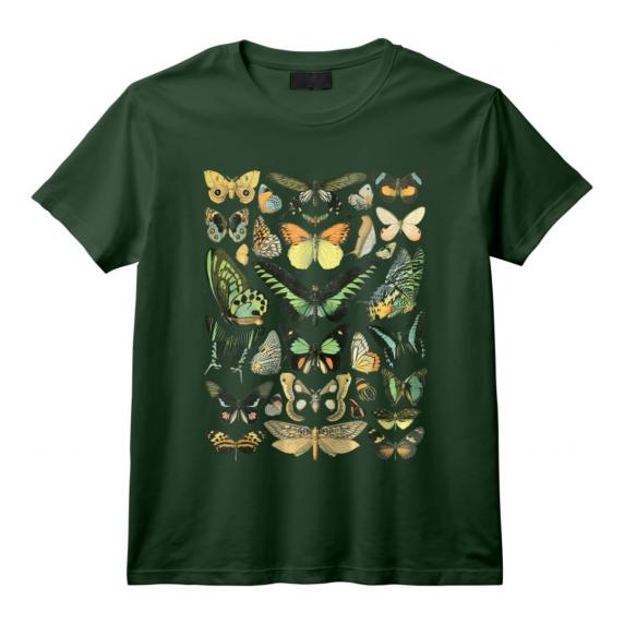 Tableau Papillon d'Inspiration Vintage Coloré T-Shirt - Idée Cadeau pour Amateurs de Nature et Enfants de Jardinage