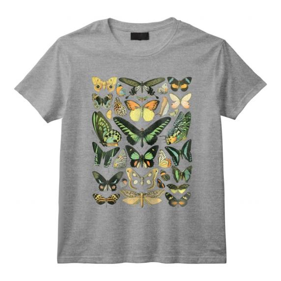 Tableau Papillon d'Inspiration Vintage Coloré T-Shirt - Idée Cadeau pour Amateurs de Nature et Enfants de Jardinage