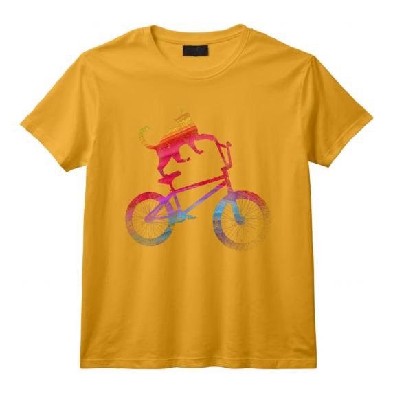 Cyclisme BMX Animal Chat Coloré Cycliste Drôle Cadeau Vélo T-Shirt - Design Cool pour Amateurs de Sport et Cadeau de Noël