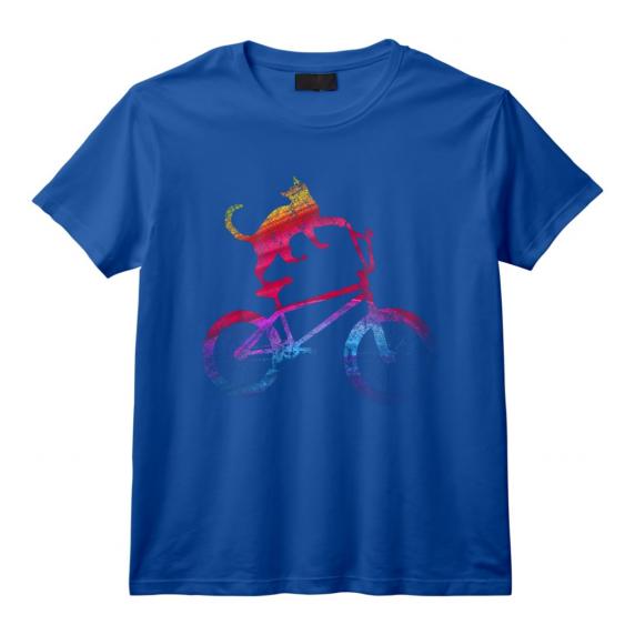 Cyclisme BMX Animal Chat Coloré Cycliste Drôle Cadeau Vélo T-Shirt - Design Cool pour Amateurs de Sport et Cadeau de Noël
