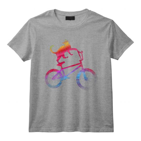 Cyclisme BMX Animal Chat Coloré Cycliste Drôle Cadeau Vélo T-Shirt - Design Cool pour Amateurs de Sport et Cadeau de Noël
