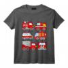 Enfant Tee Shirt Camion de Pompier Bebe Voitures de Pompiers T-Shirt - Original et Mignon pour les Petits Pompiers en Herbe