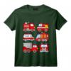 Enfant Tee Shirt Camion de Pompier Bebe Voitures de Pompiers T-Shirt - Original et Mignon pour les Petits Pompiers en Herbe