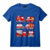 Enfant Tee Shirt Camion de Pompier Bebe Voitures de Pompiers T-Shirt - Original et Mignon pour les Petits Pompiers en Herbe