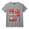 Enfant Tee Shirt Camion de Pompier Bebe Voitures de Pompiers T-Shirt - Original et Mignon pour les Petits Pompiers en Herbe
