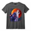 Lune de sang de loup hurlant T-Shirt - Design Original d'Art Illustration Nature Loup