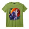Lune de sang de loup hurlant T-Shirt - Design Original d'Art Illustration Nature Loup