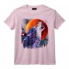 Lune de sang de loup hurlant T-Shirt - Design Original d'Art Illustration Nature Loup