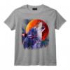 Lune de sang de loup hurlant T-Shirt - Design Original d'Art Illustration Nature Loup