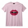 Femme Motif léopard rose - Motif gépard - Bouche T-Shirt Tendance pour Amatrice de léopard et Amoureux des Animaux - Cadeau Original pour Noël ou Anniversaire