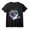 Saint Bernard coloré Chien géométrique mignon style pop art T-Shirt - Cadeau Original pour Amoureux des Chiens et Amateurs de Pop Art