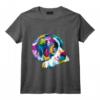 Saint Bernard coloré Chien géométrique mignon style pop art T-Shirt - Cadeau Original pour Amoureux des Chiens et Amateurs de Pop Art